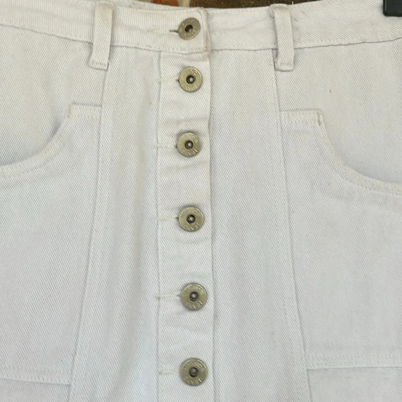 Mignon Jean White Button Up Denim Mini Skirt - Picture 4 of 8